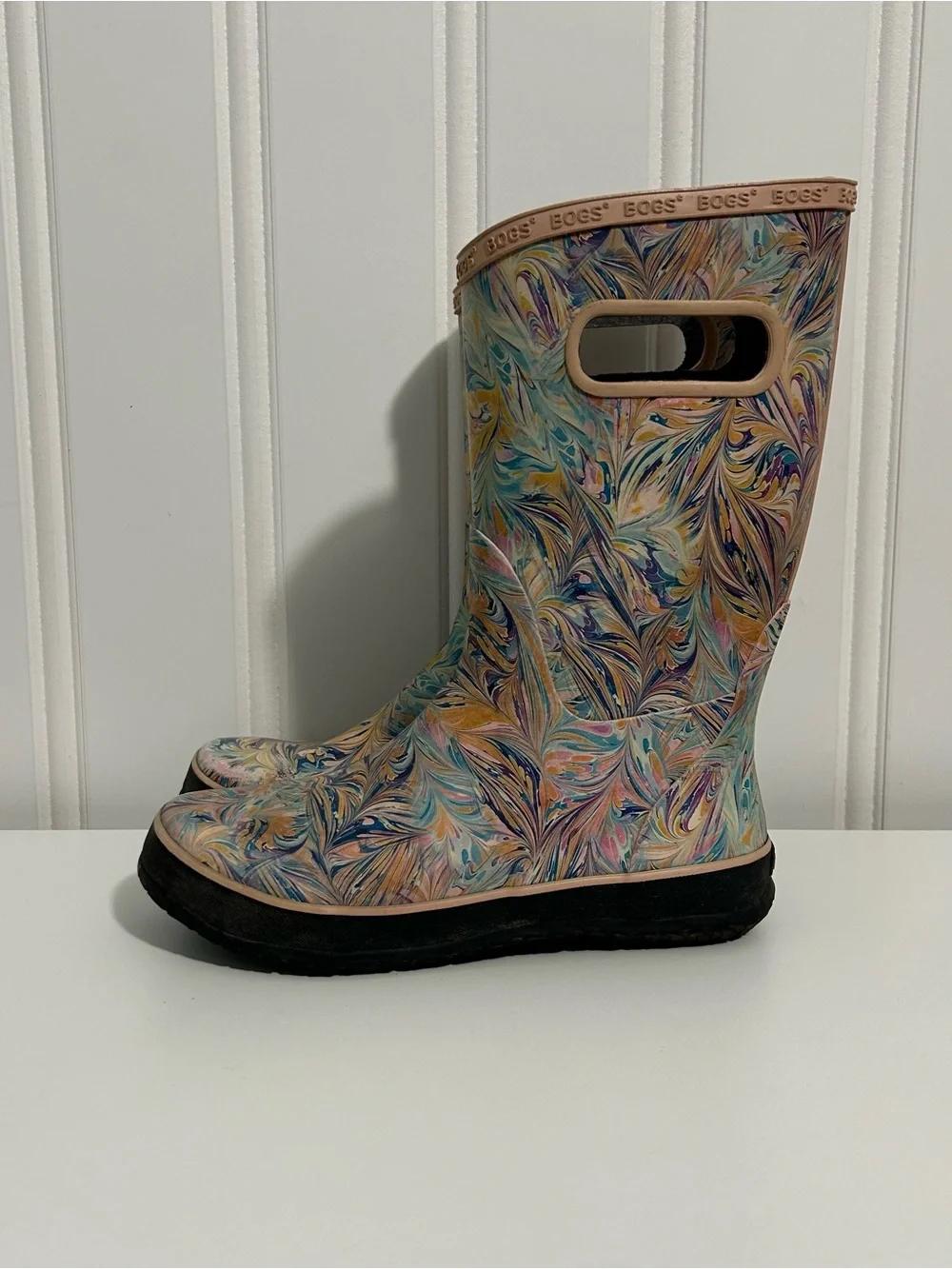 Bogs Marbled Multicolor Rain Boots pink purple